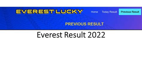 everest lucky today result|Everest Lucky.